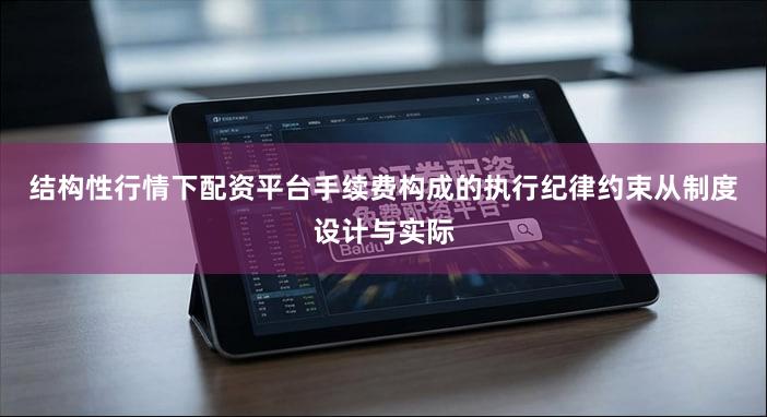 结构性行情下配资平台手续费构成的执行纪律约束从制度设计与实际